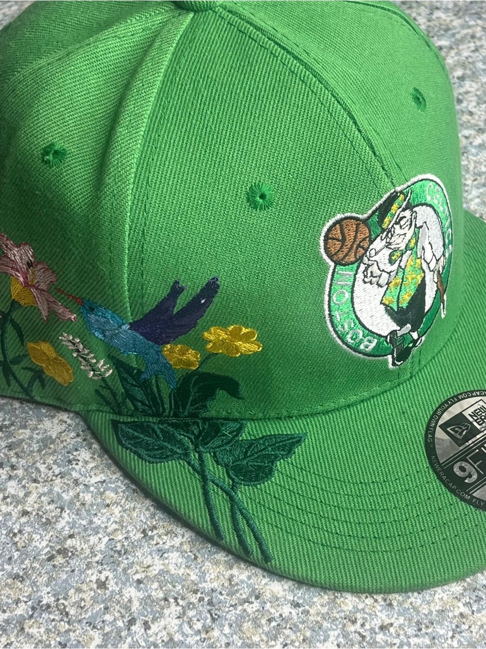 New Era 9FIFTY Boston Celtics Floral Embroidered Snapback Hat Green NBA